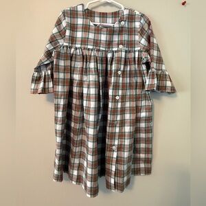 Shrimp & Grits Kids Christmas Plaid Dress